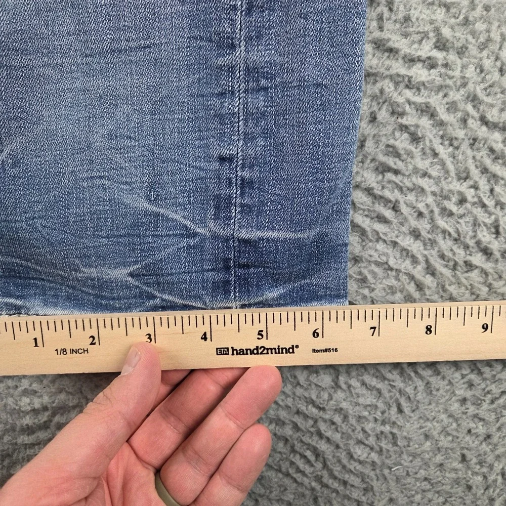 Salvage Jeans Mens 30x30 Blue Havoc Straight Slim Fit Distressed Low Rise Buckle